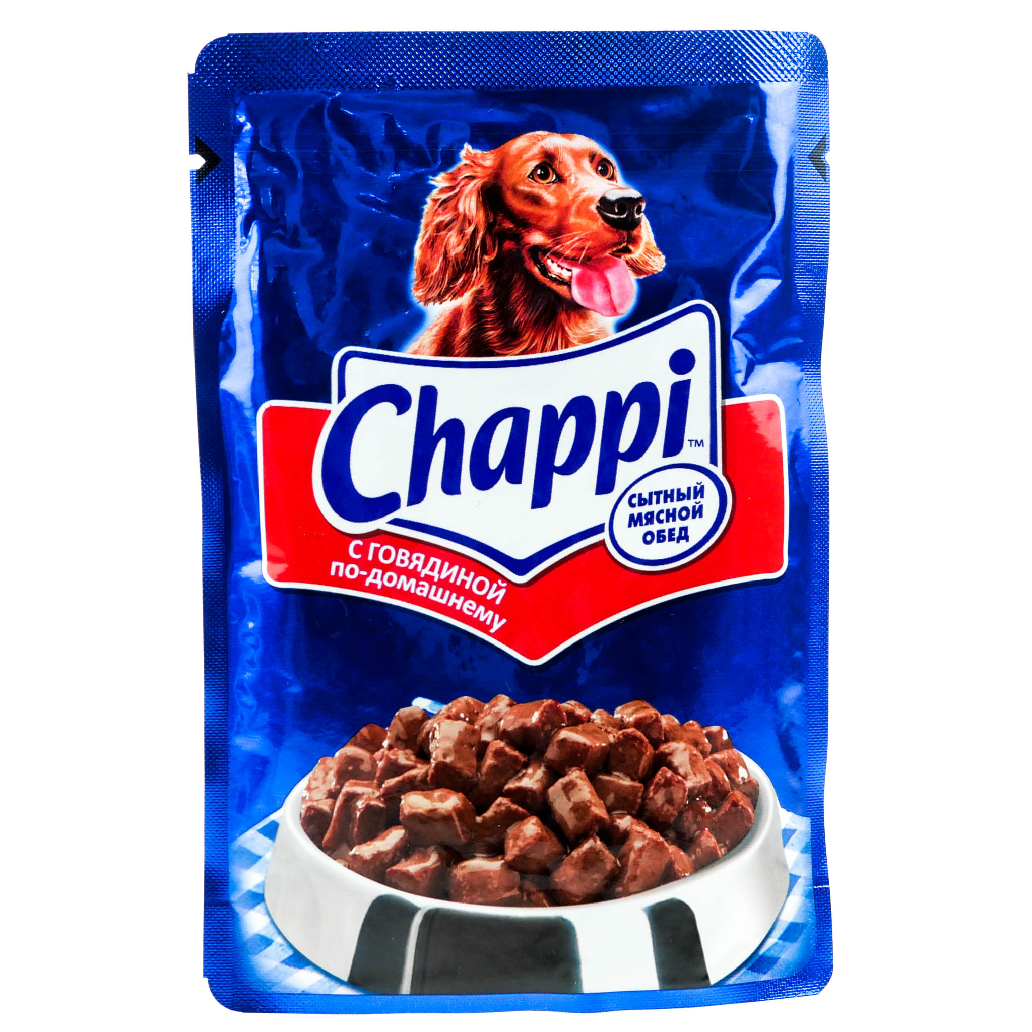 Корм для взрослых собак Chappi (Чаппи) 100г говядина в подливе купить с  доставкой на дом в интернет-магазине Торнадо