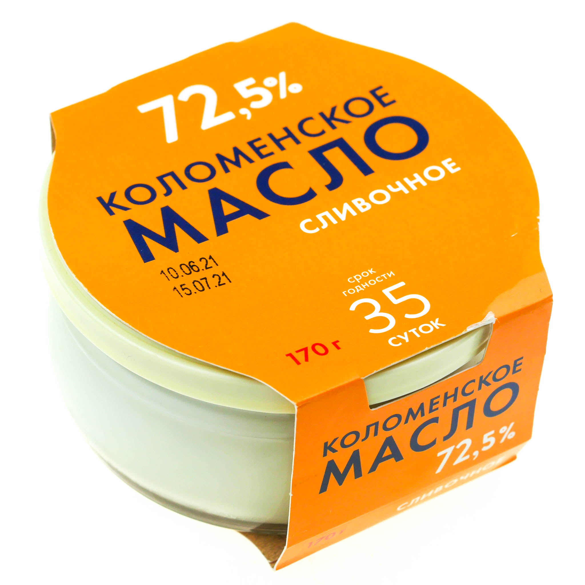 Масло сладко-сливочное Коломенское молоко 170г 72,5% Крестьянское БЗМЖ  купить с доставкой на дом в интернет-магазине Торнадо