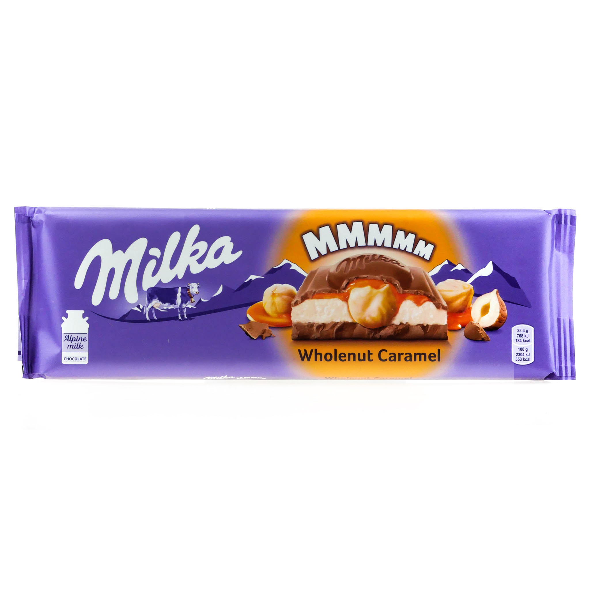 Шоколад Milka Wholenut Caramel молочный с фундуком и карамелью 300г