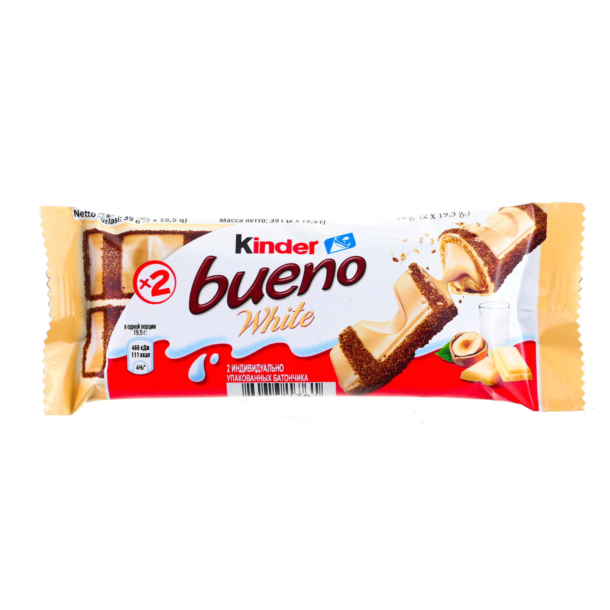 Батончик шоколадный Kinder (Киндер) 39г Bueno белый купить с доставкой на дом в интернет-магазине Торнадо